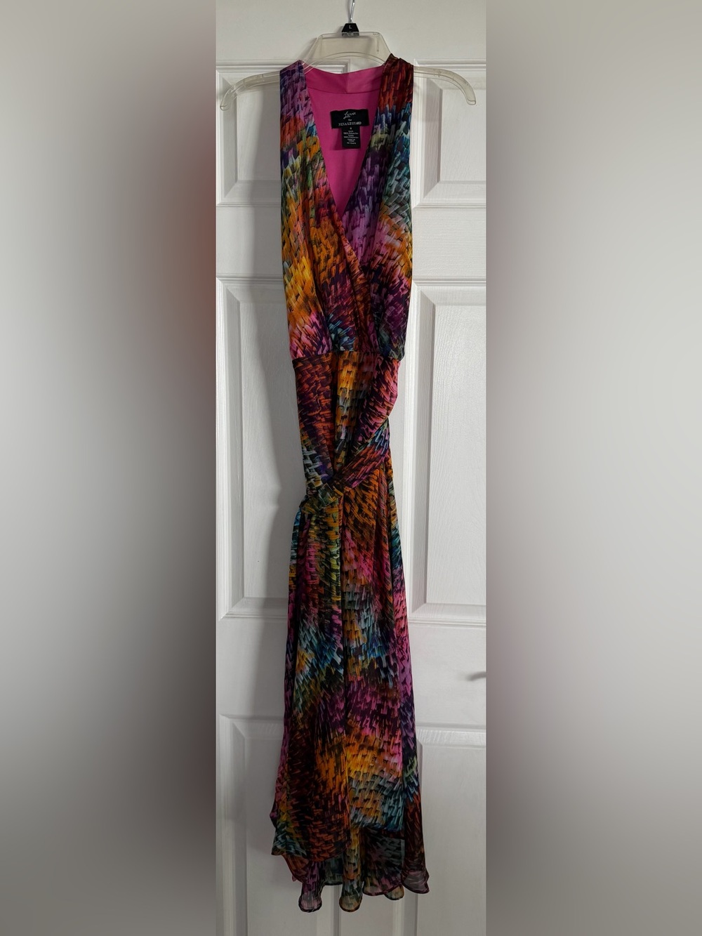 Nina Leonard Multicolor High-Low Dress